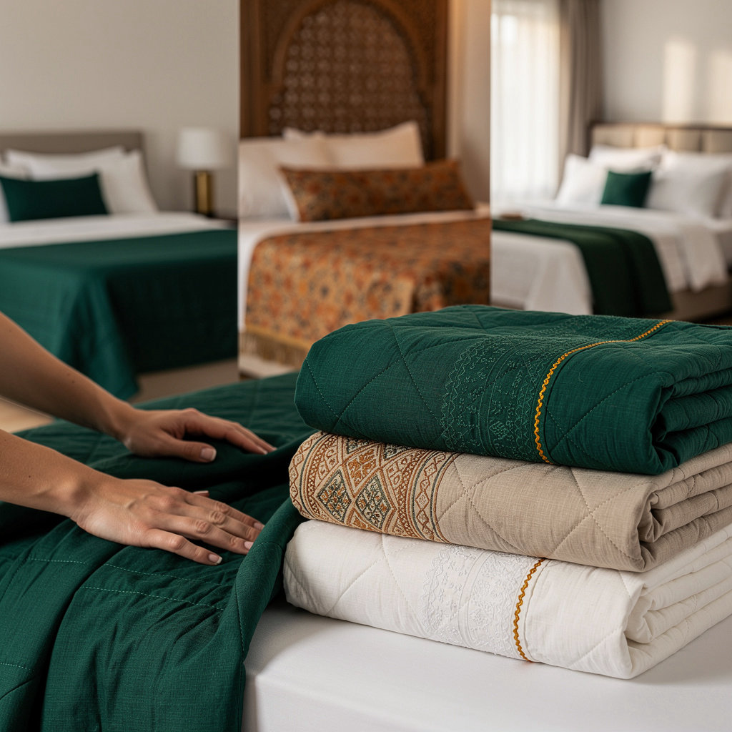 Jamal Bedcover collection - diverse bedcover styles and colors in modern Moroccan designs